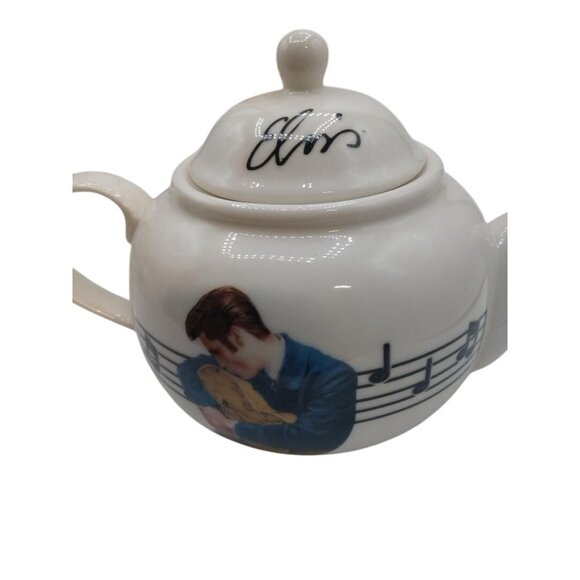 Elvis Presley Themed Tea Set With Teapot 4 Cups & Saucers On Metal Stand - Picture 9 of 11